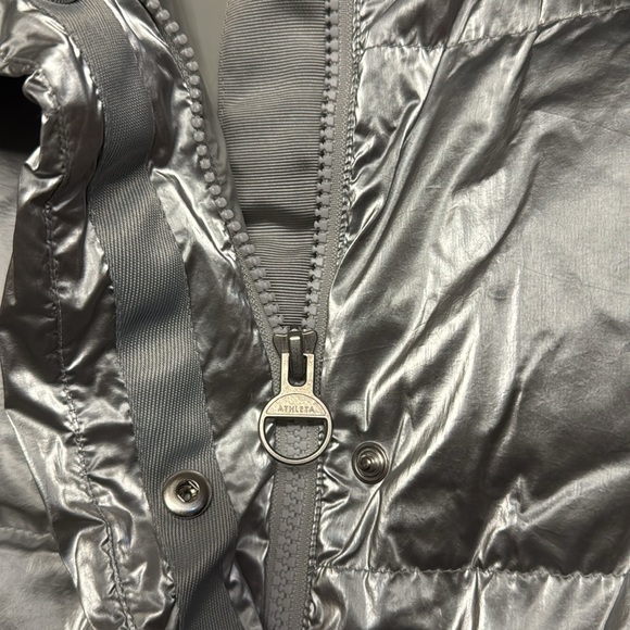 Athleta Downtown Metallic Down Vest, Size S, Color Metallic Silver - Picture 6 of 10